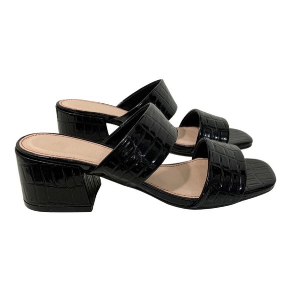 Boohoo Shoes - Patent Faux Snake Skin Strappy Heeled Sandals